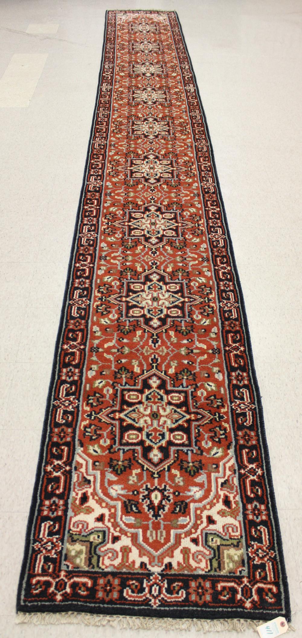 HAND KNOTTED ORIENTAL CORRIDOR RUG,
