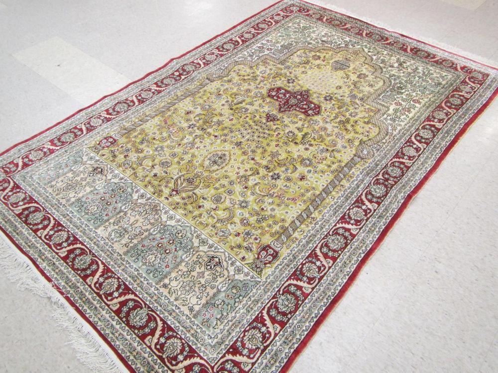 HAND KNOTTED ORIENTAL PRAYER RUG,