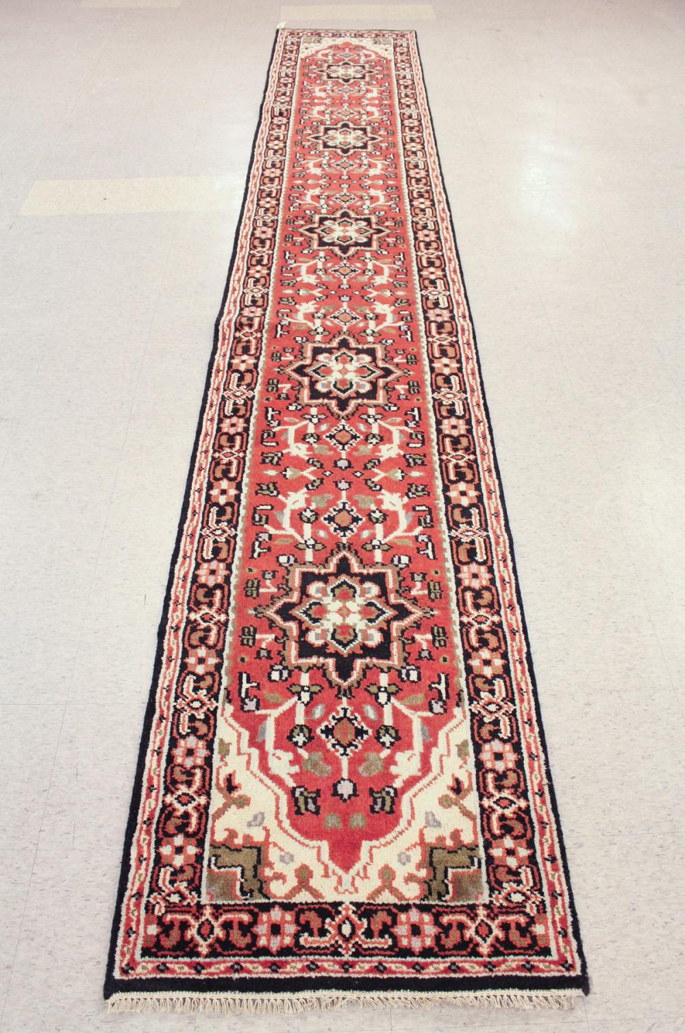 HAND KNOTTED ORIENTAL RUNNER,