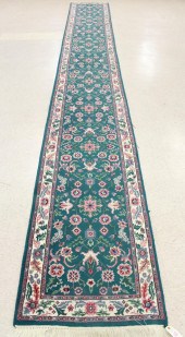 HAND KNOTTED ORIENTAL RUNNER,