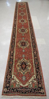 HAND KNOTTED ORIENTAL RUNNER,