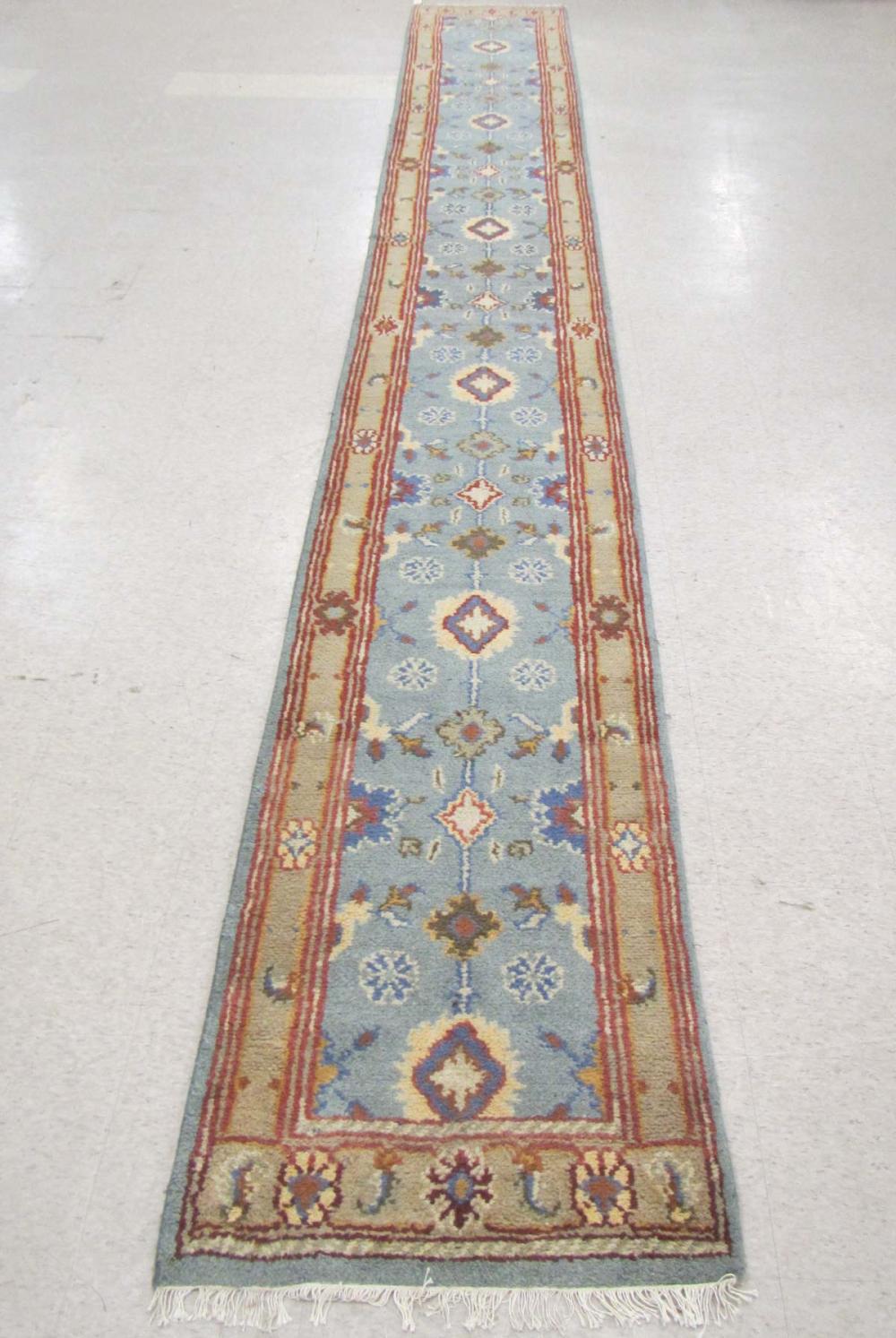 HAND KNOTTED ORIENTAL RUNNER,