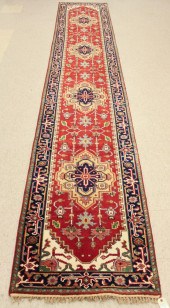 HAND KNOTTED ORIENTAL RUNNER,