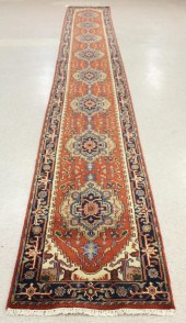 HAND KNOTTED ORIENTAL RUNNER,