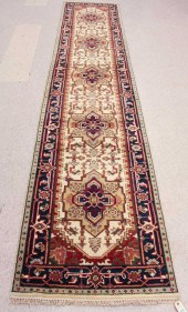 HAND KNOTTED ORIENTAL RUNNER,