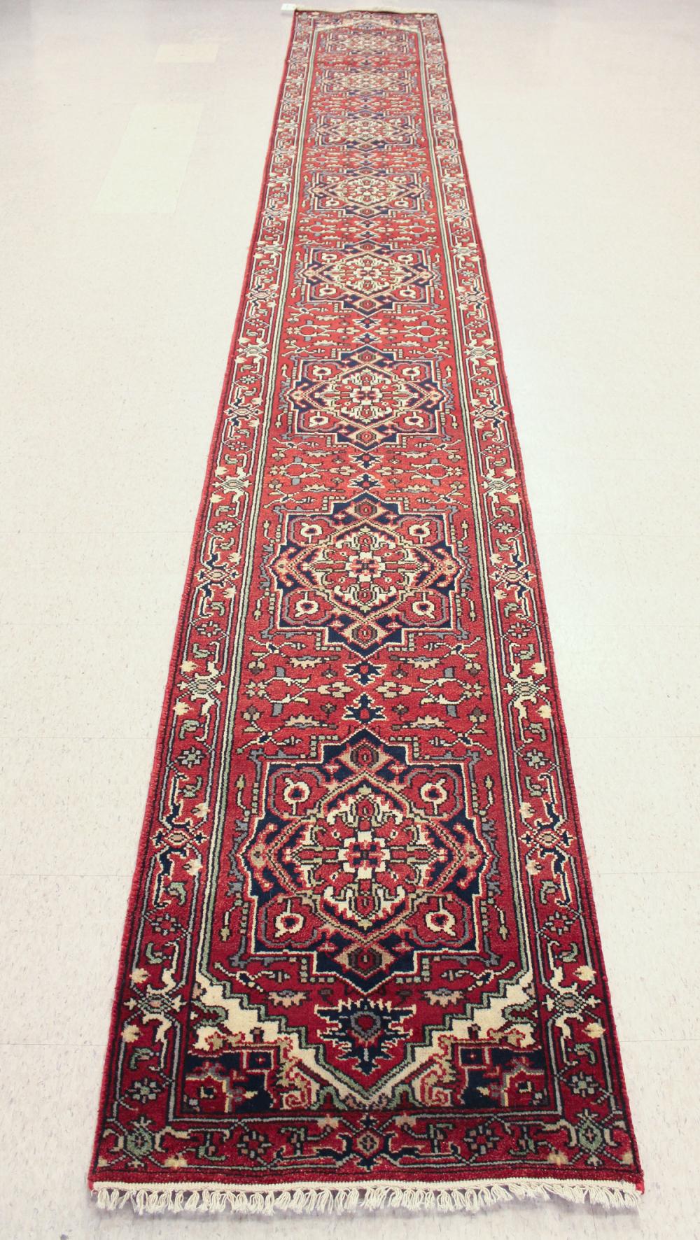 HAND KNOTTED ORIENTAL RUNNER,