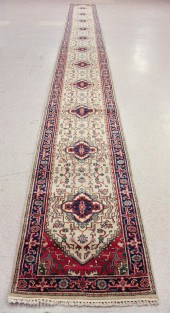 HAND KNOTTED ORIENTAL RUNNER,