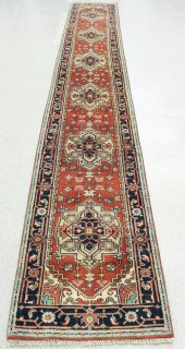 HAND KNOTTED ORIENTAL RUNNER,
