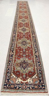 HAND KNOTTED ORIENTAL RUNNER,