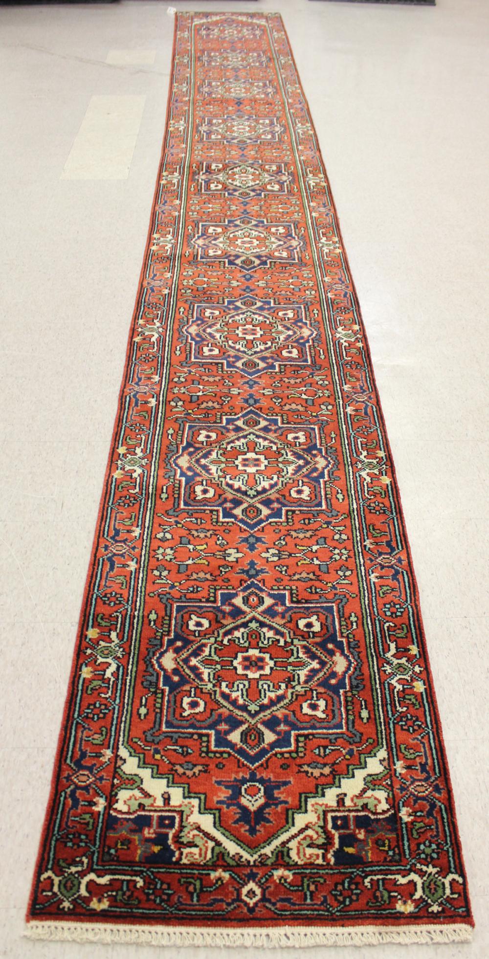 HAND KNOTTED ORIENTAL RUNNER,