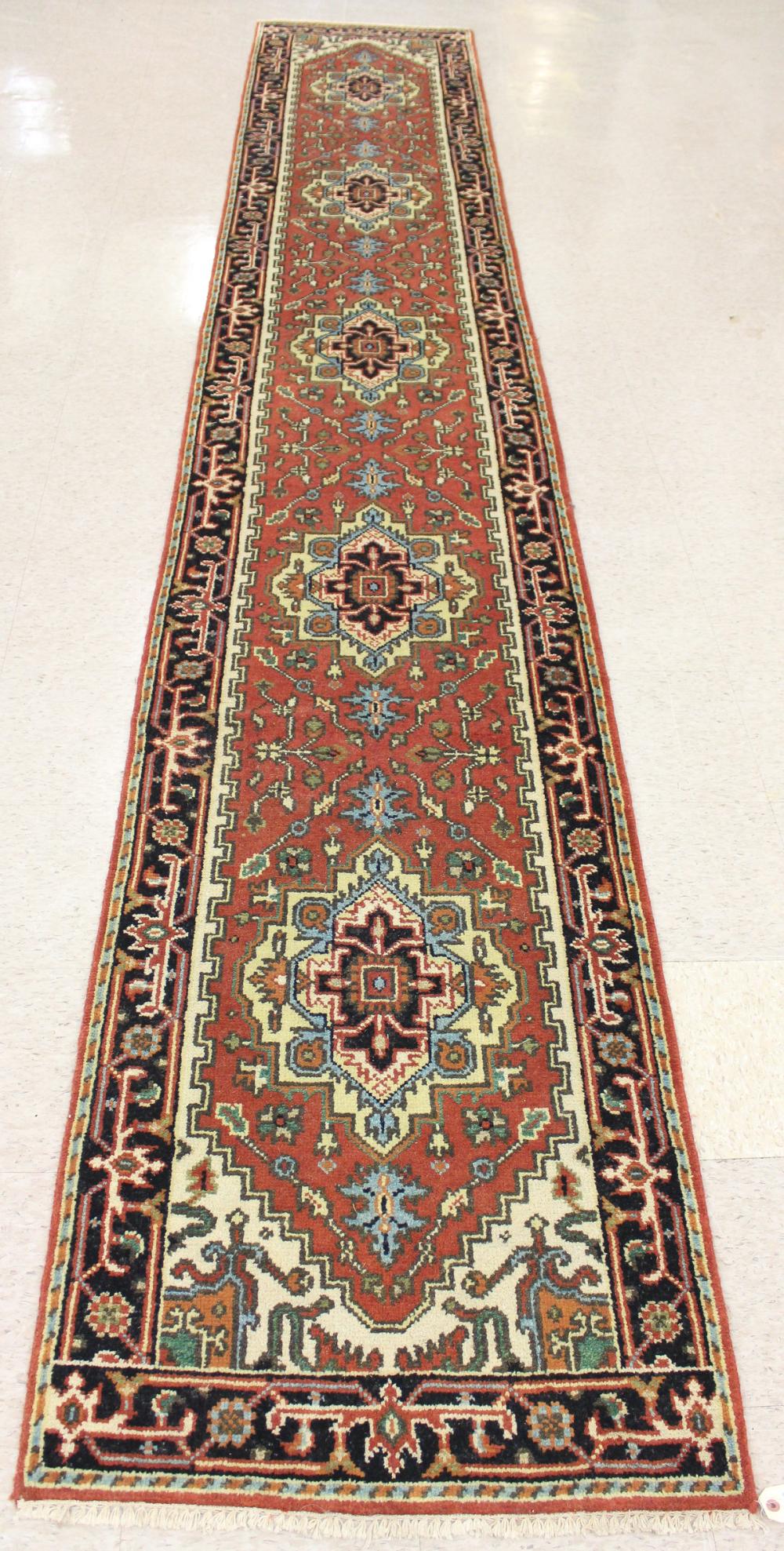 HAND KNOTTED ORIENTAL RUNNER,