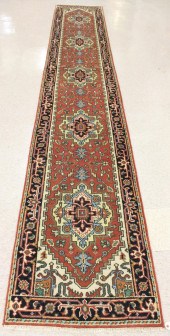 HAND KNOTTED ORIENTAL RUNNER,