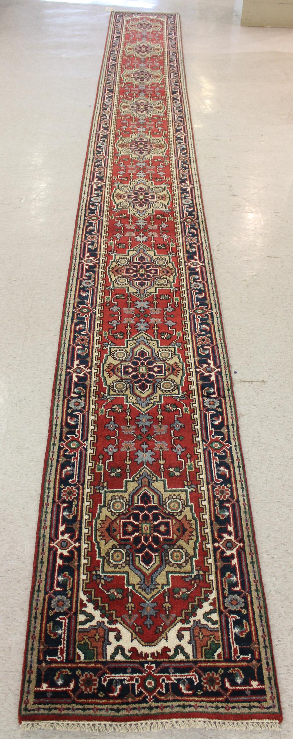 HAND KNOTTED ORIENTAL RUNNER,
