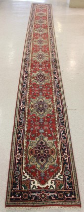 HAND KNOTTED ORIENTAL RUNNER,
