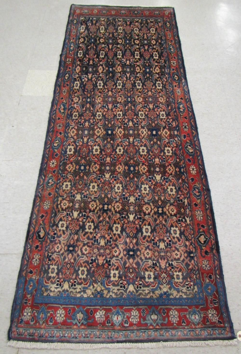 HAND KNOTTED PERSIAN HALL RUG,