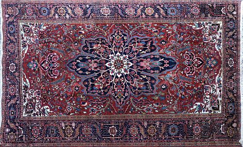 HAND KNOTTED PERSIAN HERIZ WOOL