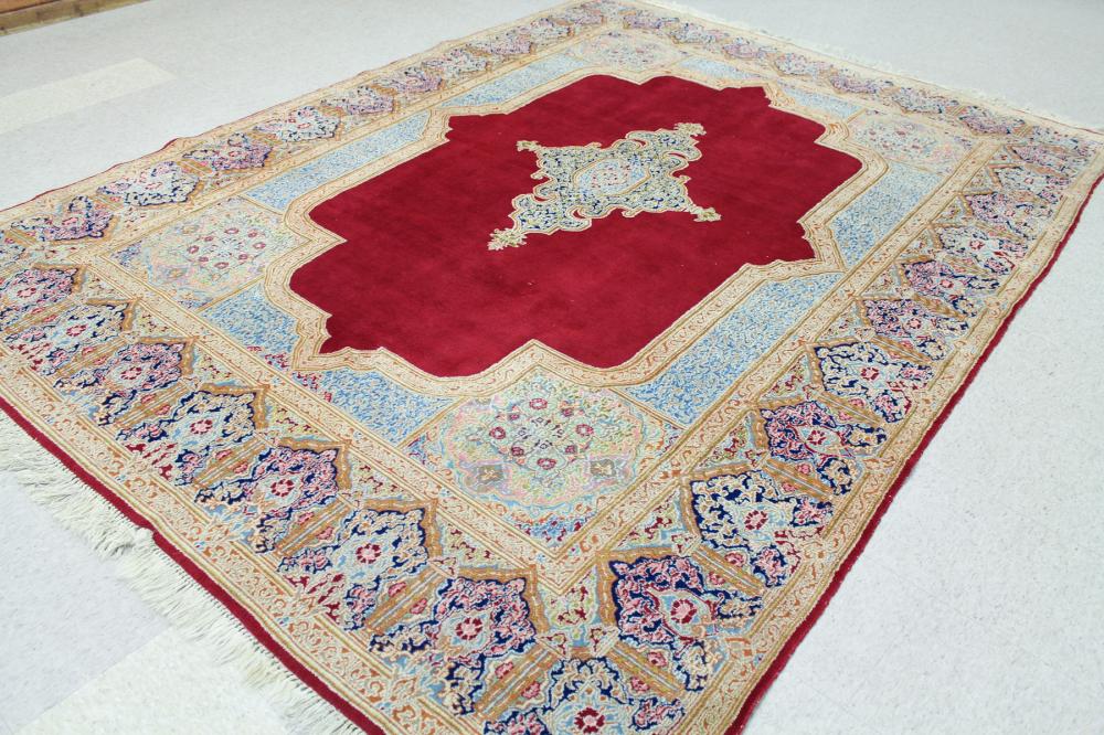 HAND KNOTTED PERSIAN KERMAN CARPET,