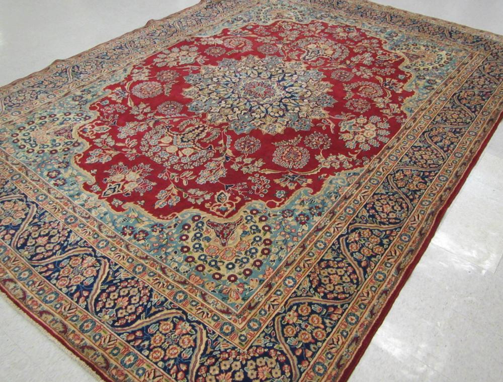HAND KNOTTED PERSIAN KERMAN CARPET,