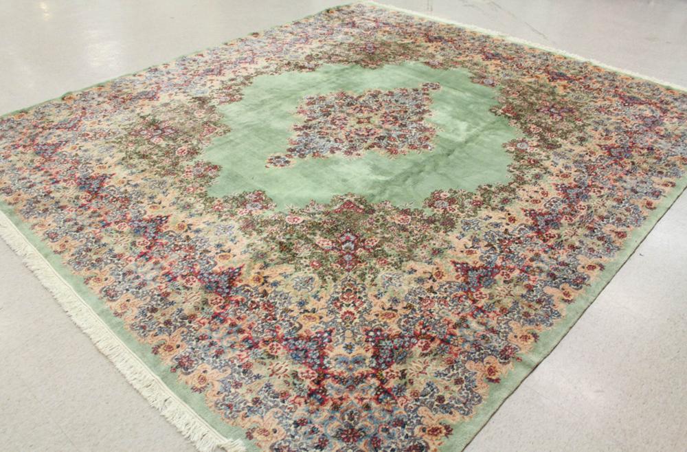 HAND KNOTTED PERSIAN KERMAN CARPET,