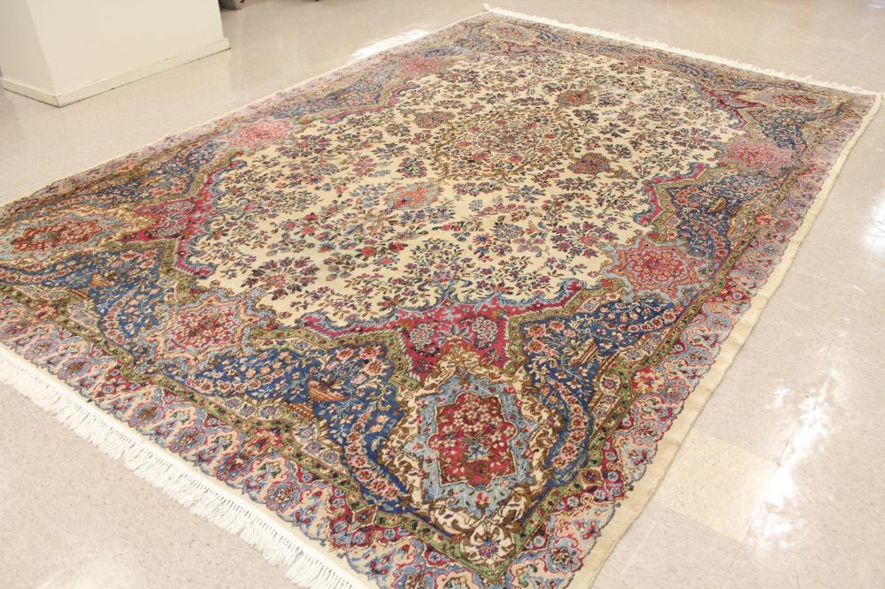 HAND KNOTTED PERSIAN KERMAN CARPET,
