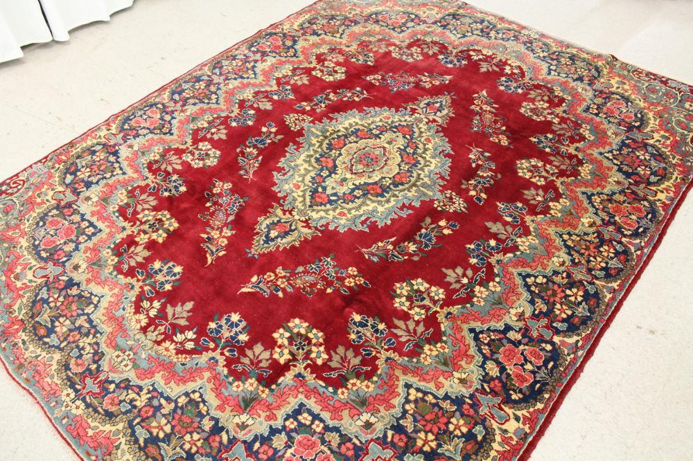 HAND KNOTTED PERSIAN KERMAN CARPET,