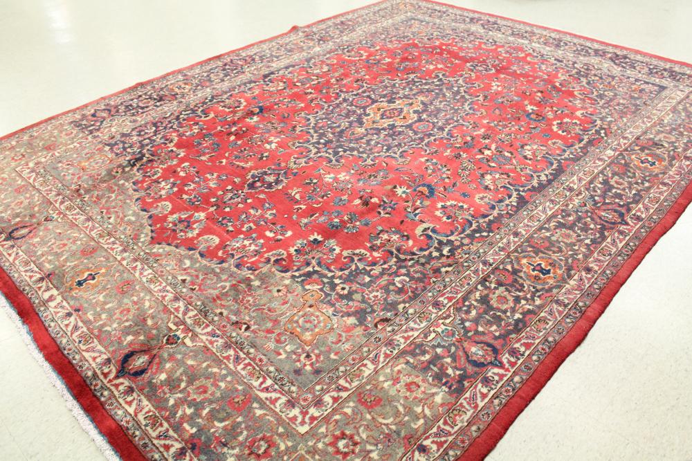 HAND KNOTTED PERSIAN MASHAD CARPET,