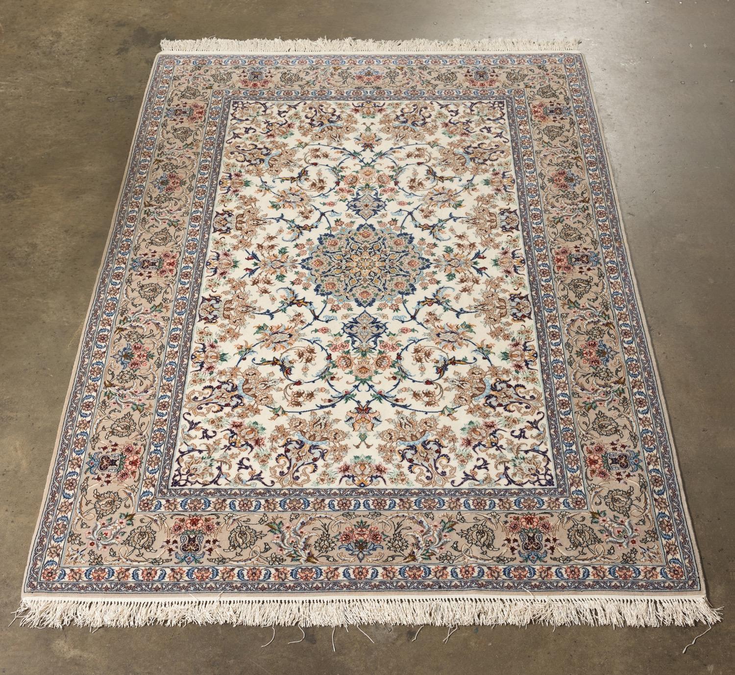 HAND KNOTTED PERSIAN WOOL & SILK