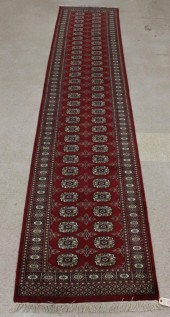 HAND KNOTTED RED BOKHARA RUNNE