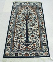 HAND KNOTTED SILK PRAYER RUG,
