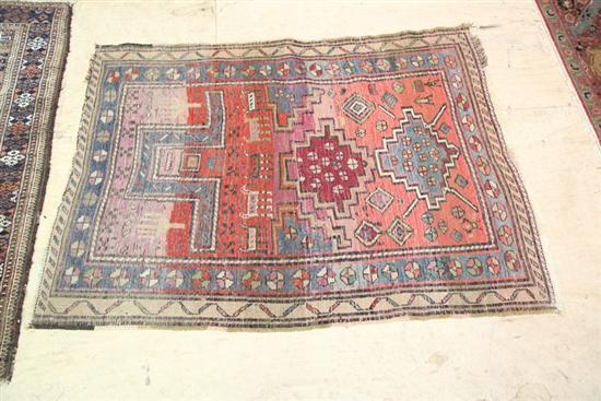 HAND KNOTTED TRIBAL PRAYER RUG.