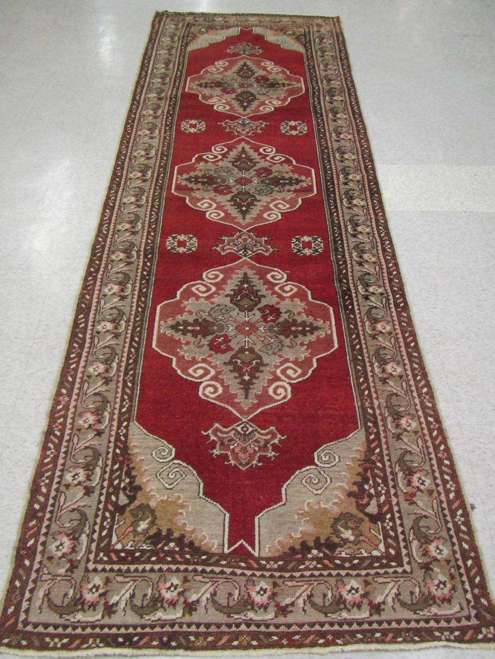 HAND KNOTTED TURKISH RUNNER,
