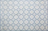 HAND KNOTTED WOOL BLUE AND WHI