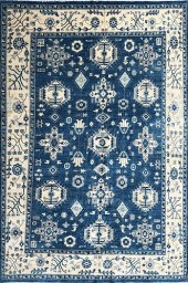 HAND KNOTTED WOOL BLUE PESHAWA