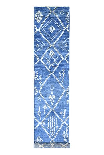 HAND KNOTTED WOOL DENIM BLUE