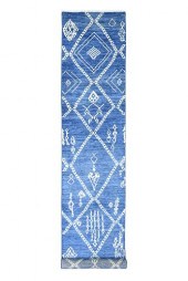 HAND KNOTTED WOOL DENIM BLUE B