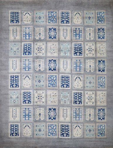 HAND KNOTTED WOOL GARDEN DESIGN