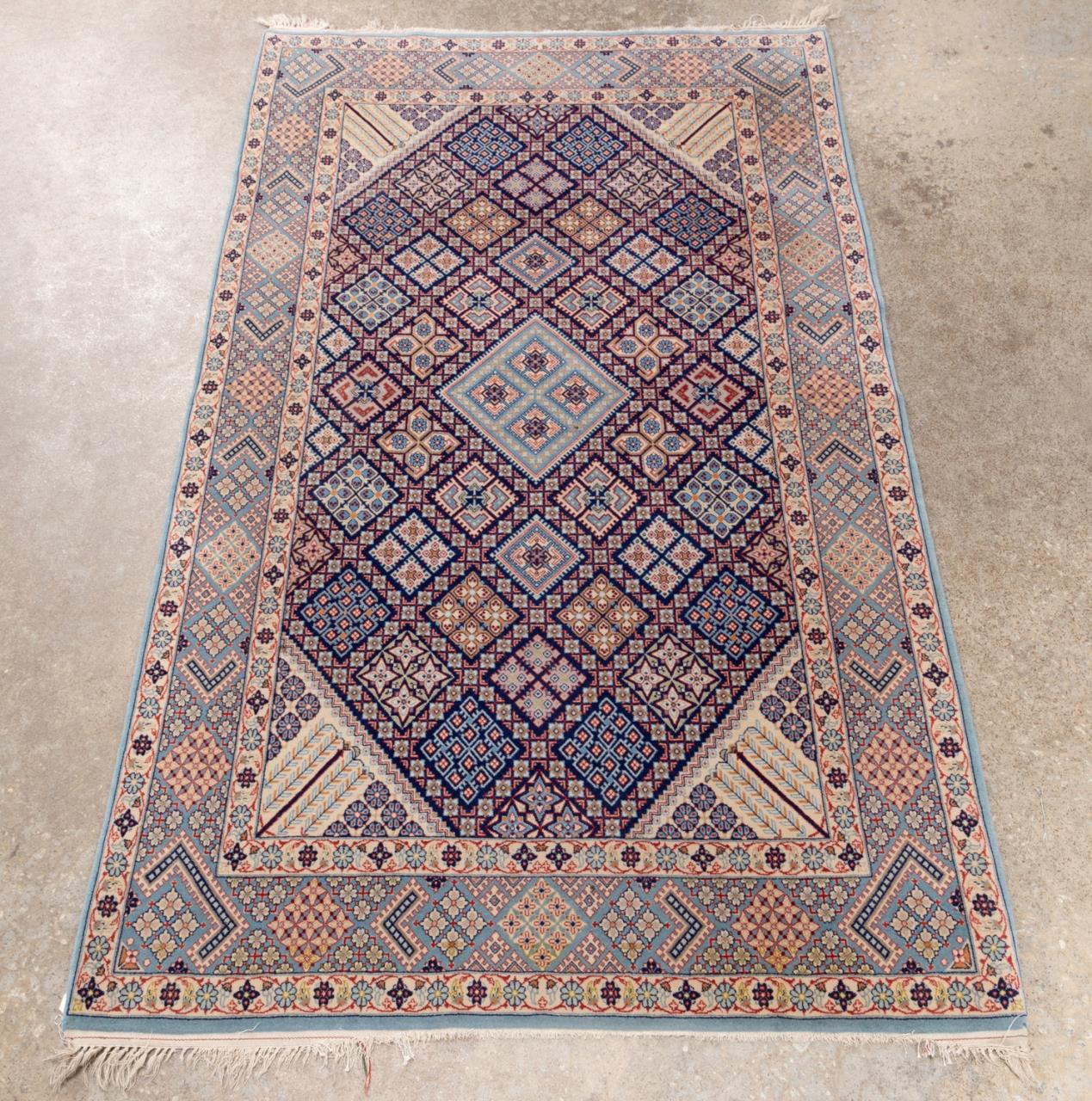 HAND KNOTTED WOOL ON SILK PERSIAN