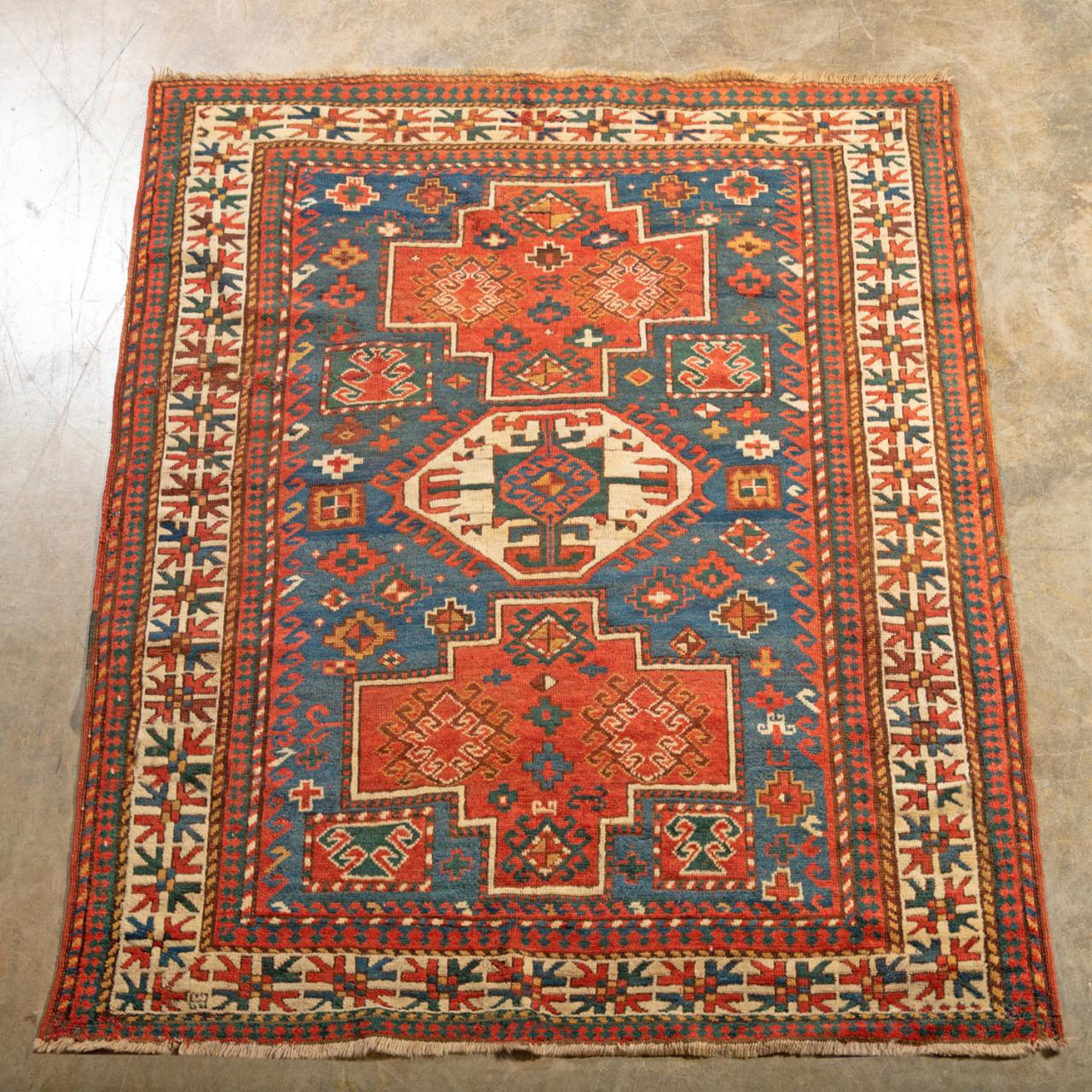 HAND KNOTTED WOOL ON WOOL CAUCASIAN
