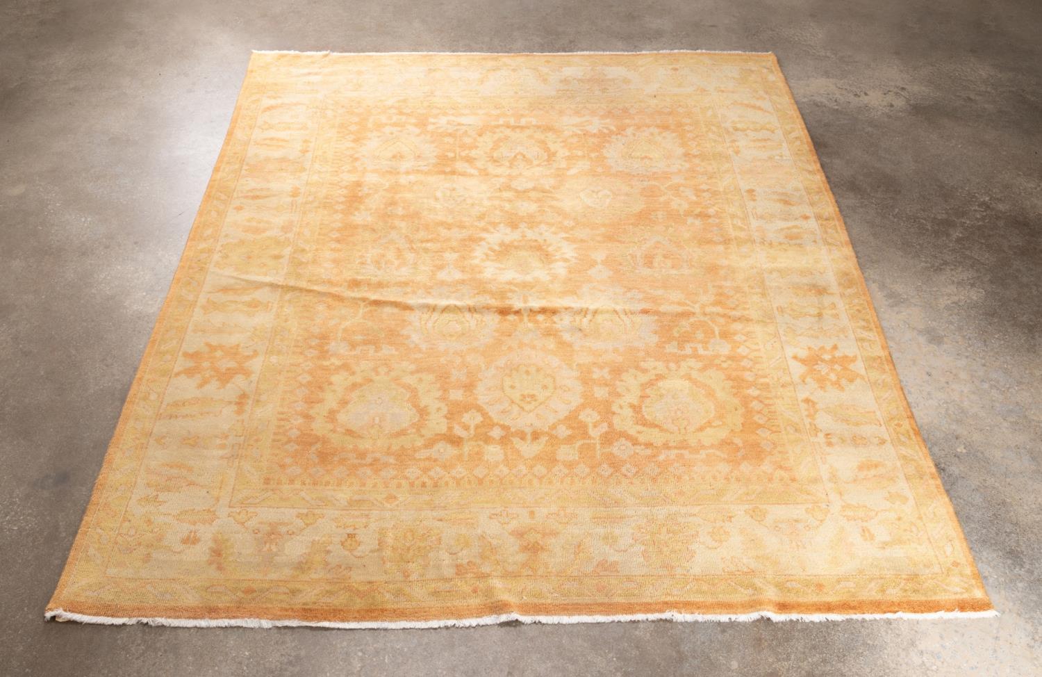 HAND KNOTTED WOOL OUSHAK CARPET, 10