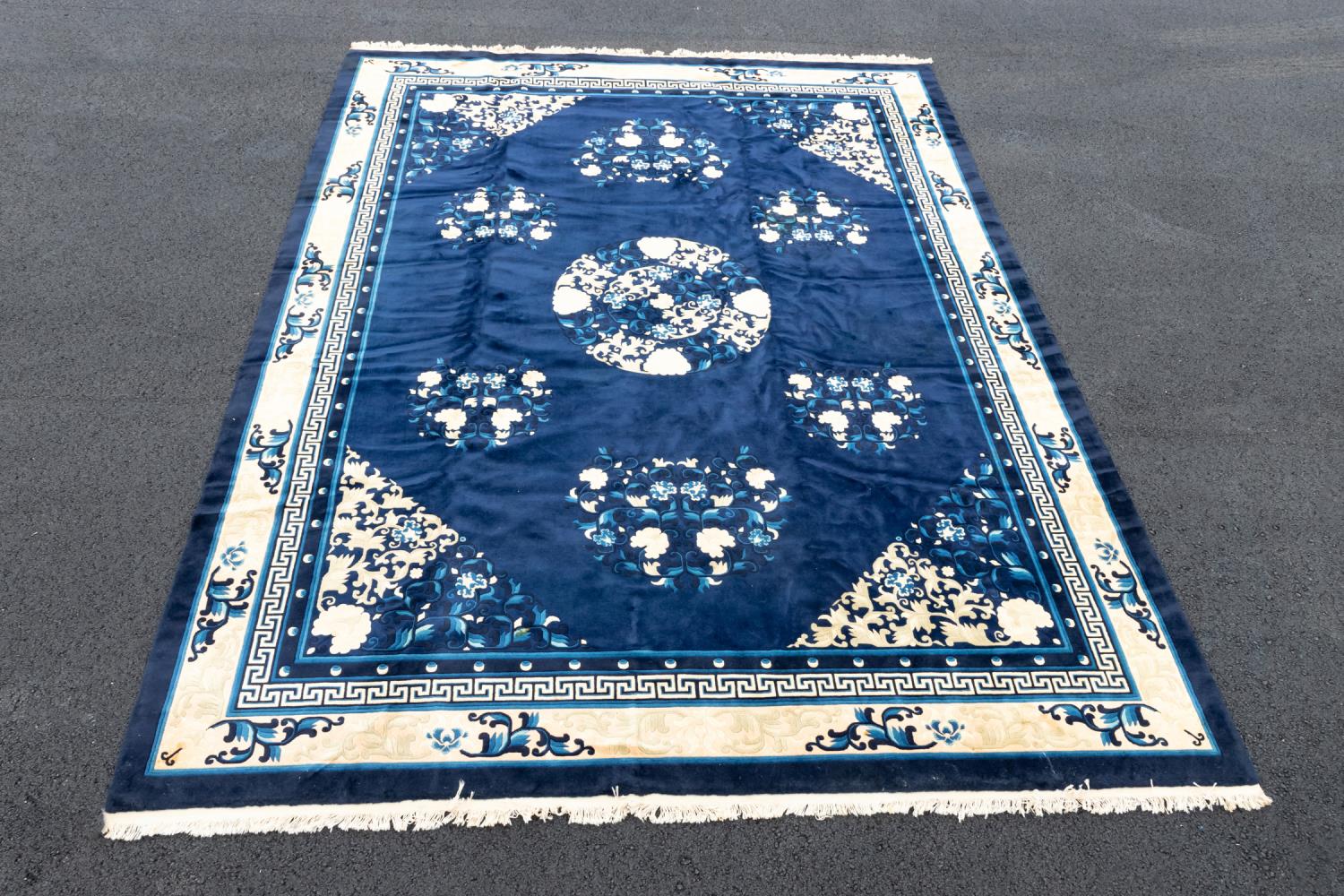 HAND KNOTTED WOOL PEKING STYLE RUG,