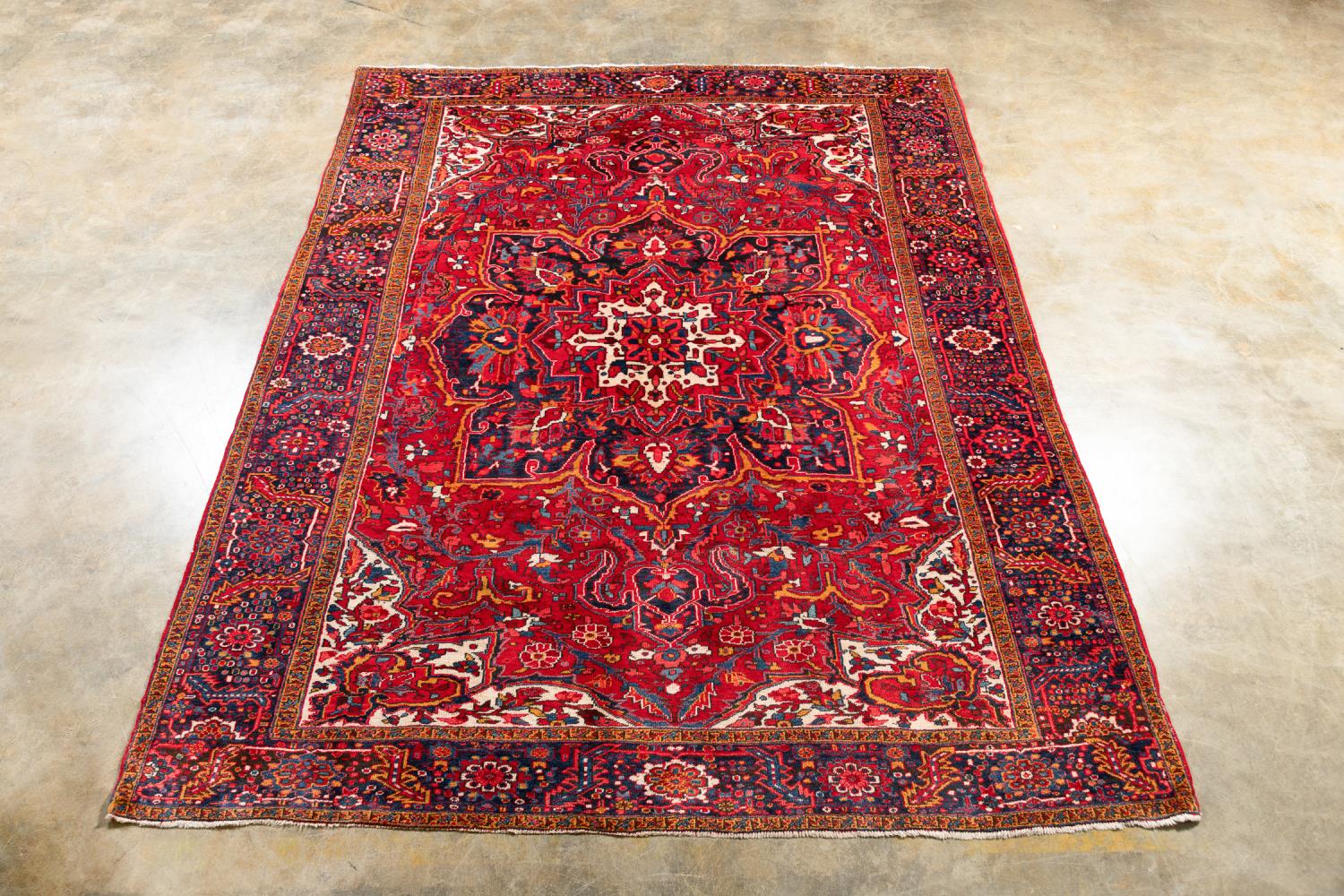 HAND KNOTTED WOOL PERSIAN HERIZ, 13
