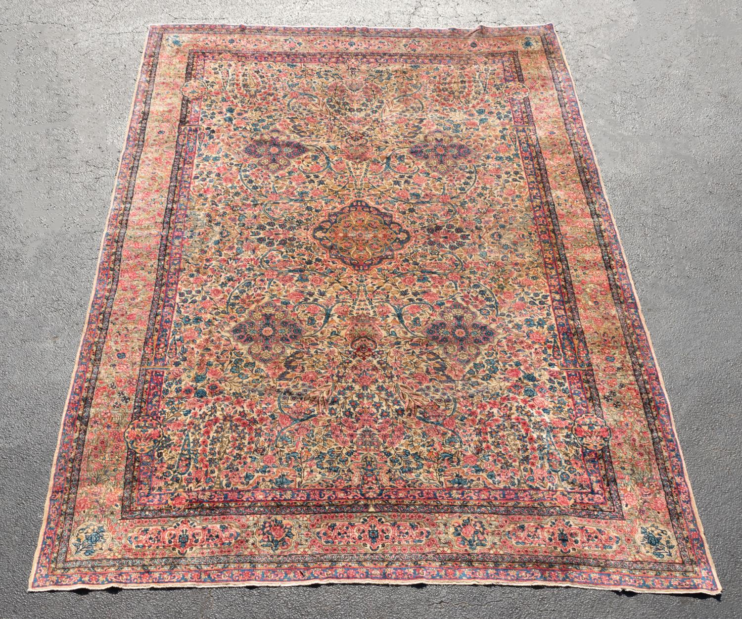 HAND KNOTTED WOOL PERSIAN KERMAN 15