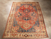 HAND KNOTTED WOOL SERAPI, 19TH