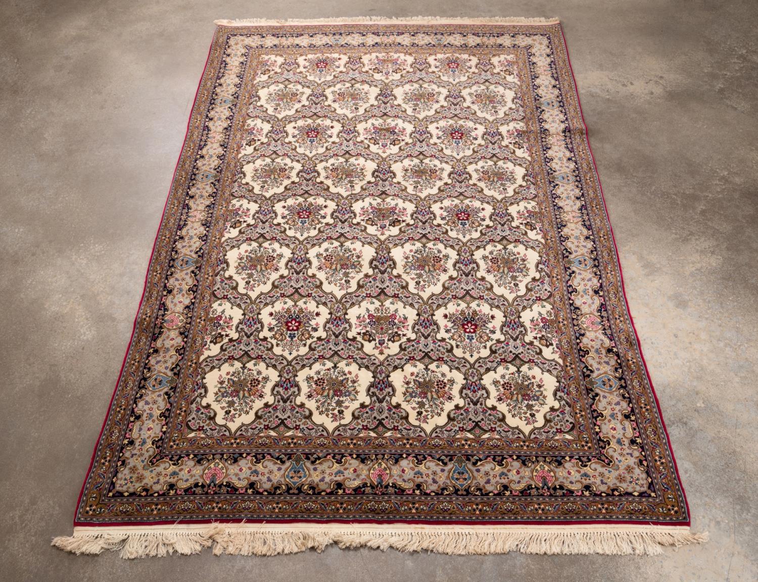 HAND KNOTTED WOOL & SILK PERSIAN