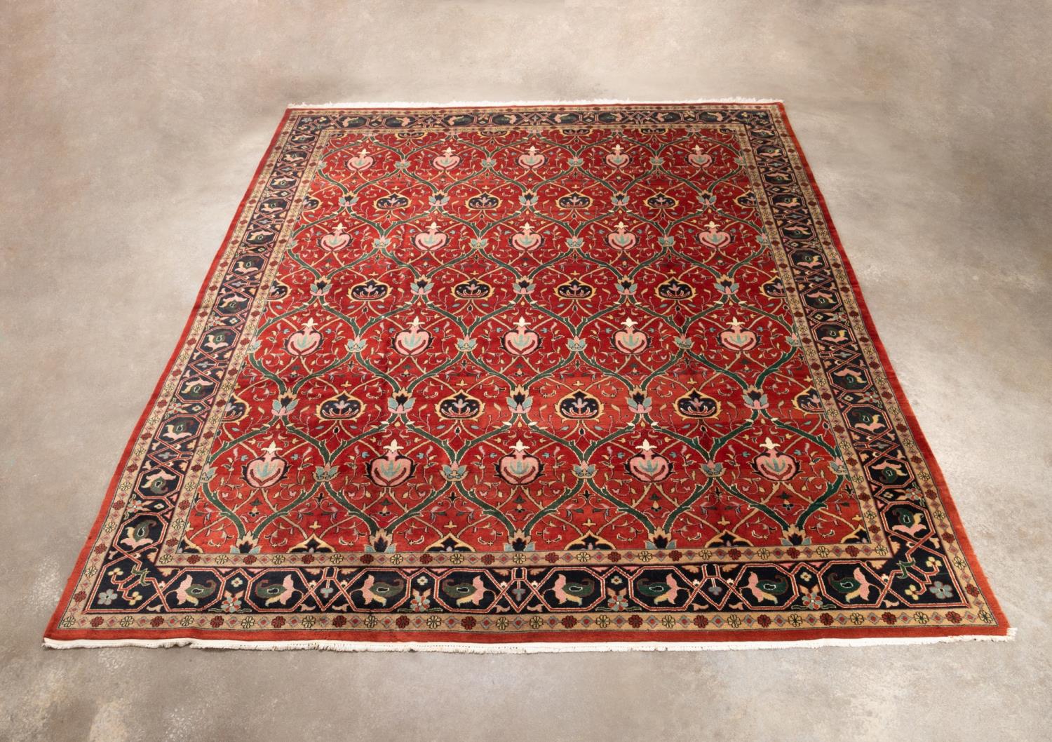 HAND KNOTTED WOOL SINO-HERIZ RUG,