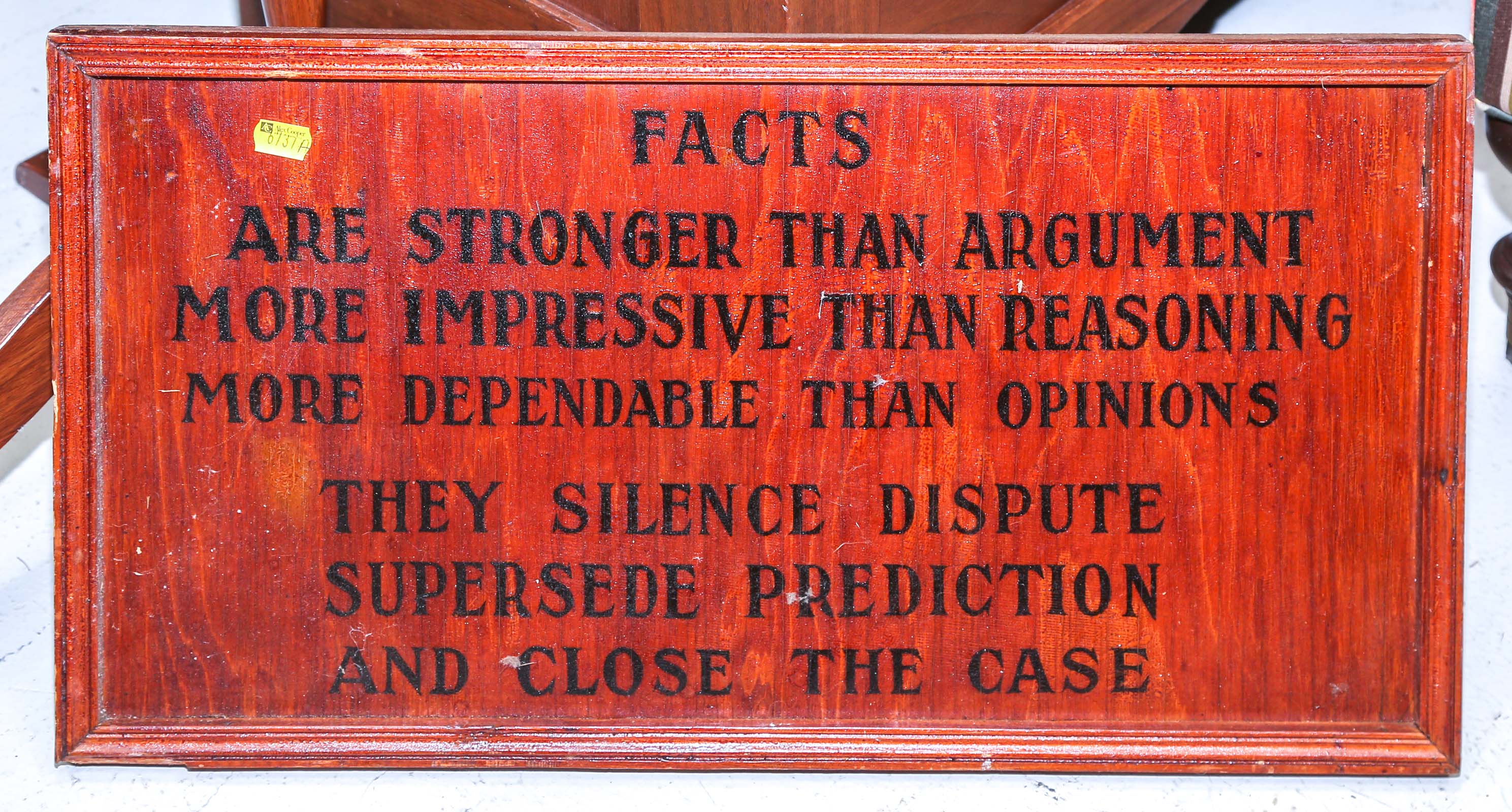 HAND-LETTERED AXIOM ON FACTS,