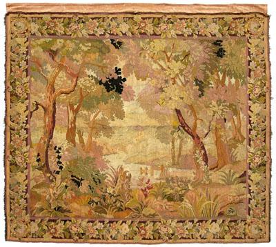 Hand-loomed tapestry, woodland