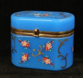 HAND PAINTED BLUE OPALINE GLAS