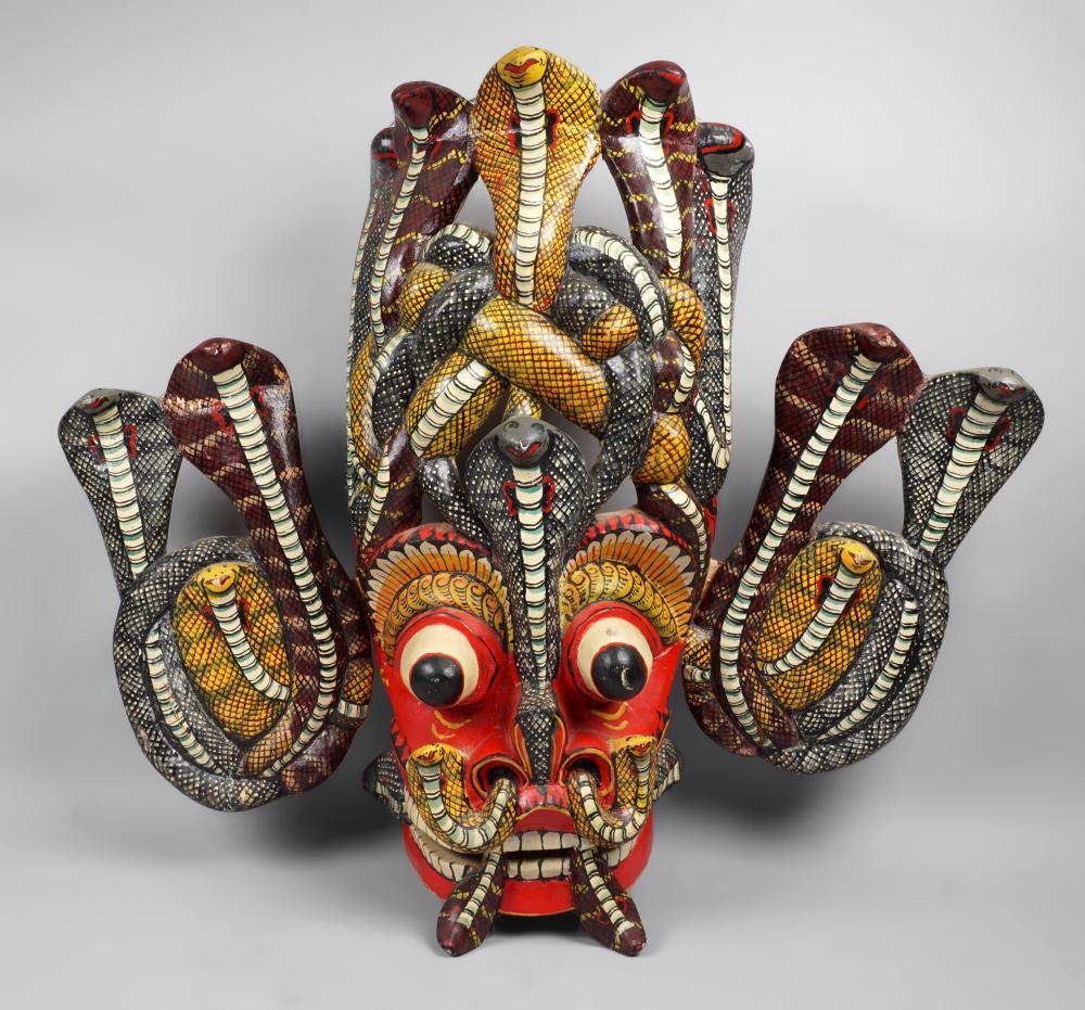 HAND PAINTED CARVED WOOD BALINESE