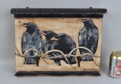 HAND PAINTED CROW COAT RACK/SH